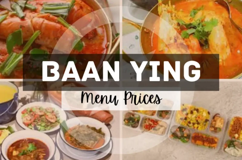 Baan Ying Menu Singapore with Prices