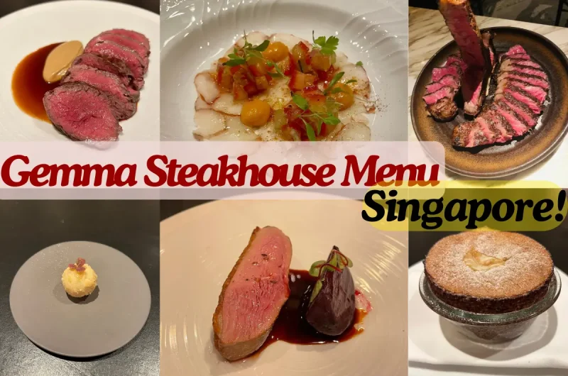 Gemma Steakhouse Menu Singapore with Prices